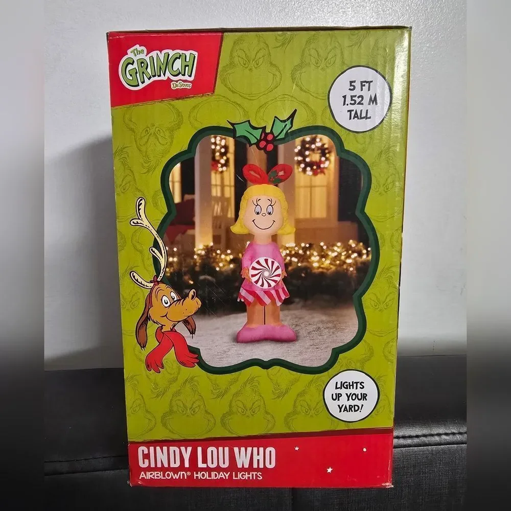 Gemmy 5 FT Inflatable Dr Seuss Cindy Lou Who Airblown Yard Decor New In Box